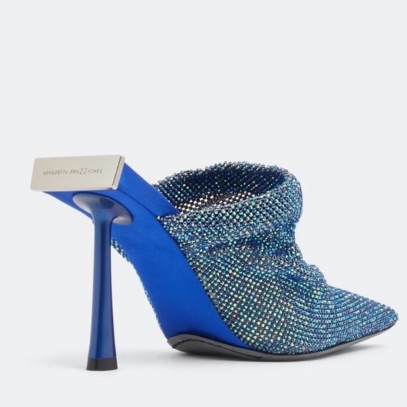 Benedetta Bruzziches Goliarda Crystal Mesh Blue Mule - Picture 8 of 10